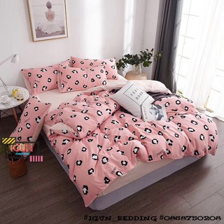 set BÁO HỒNG XINH bộ Chăn Ga Gối ĐŨI TC dày 4 món nhập khẩu 100% kiểu HÀN QUỐC