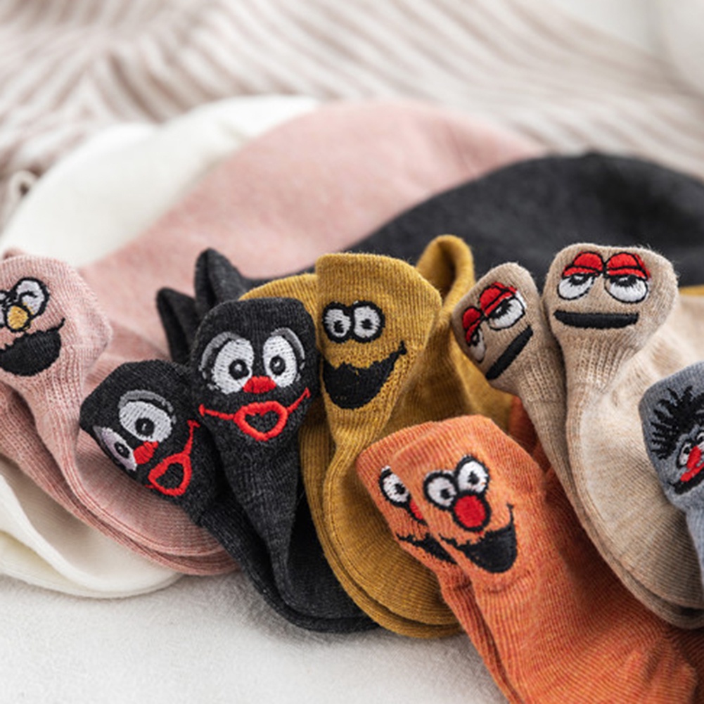 Vớ Cotton Cổ Ngắn Thêu Họa Tiết Hoạt Hình Dễ Thương Cho Nam Và Nữ