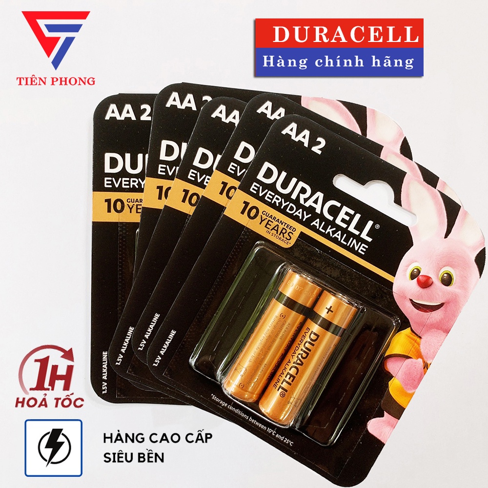 Combo 5 Vỉ Pin tiểu AA Alkaline Duracell Chính Hãng