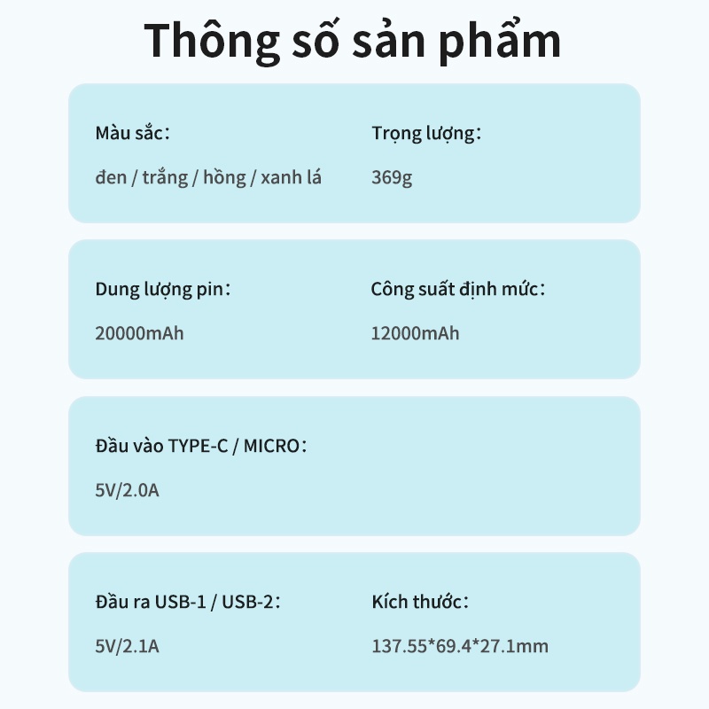 Sạc Dự Phòng 20000mah Rời BASIKE 10W Nhỏ Gọn Cho Xiaomi - Hàng chính hãng Bảo hành 12 tháng