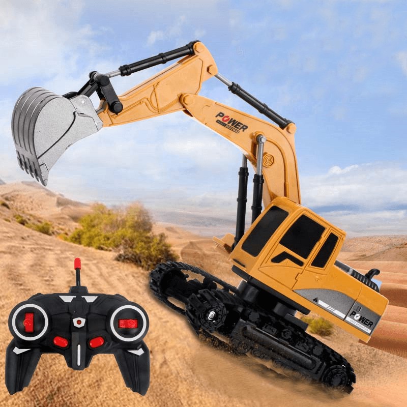 Đồ chơi Xe máy xúc gầu kim loại điều khiển đa hướng pin sạc/ Xe điều khiển