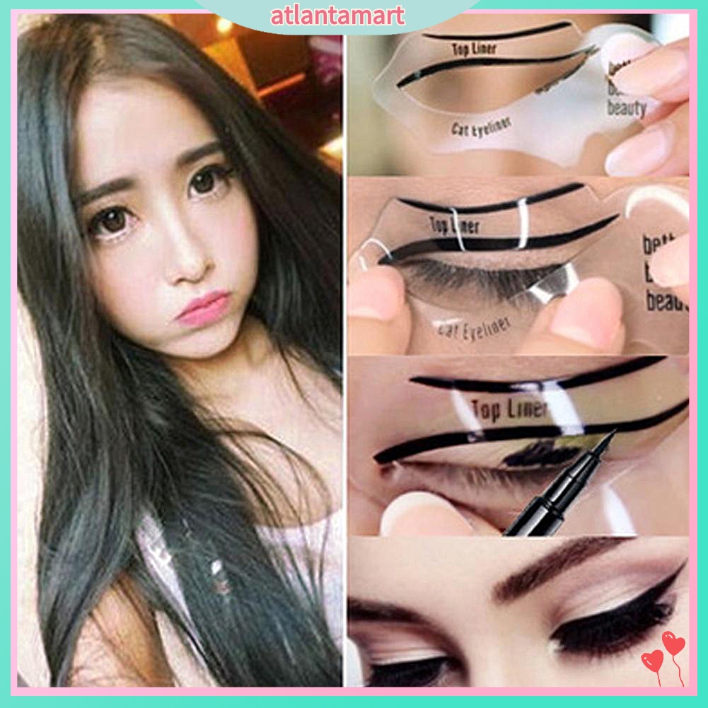 [Hàng mới về] Set 2 khuôn kẻ mắt mèo/trang điểm mắt khói chuyên nghiệp