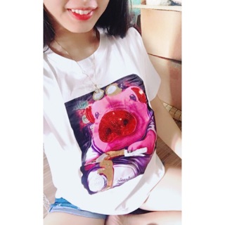 Áo phông bé heo hồng