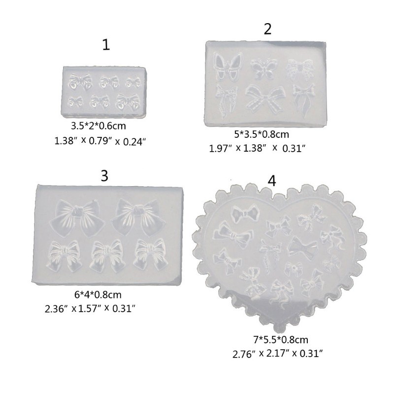 Khuôn silicon hình chiếc nơ nhỏ xinh dùng để trang trí móng thủ công nghệ thuật DIY