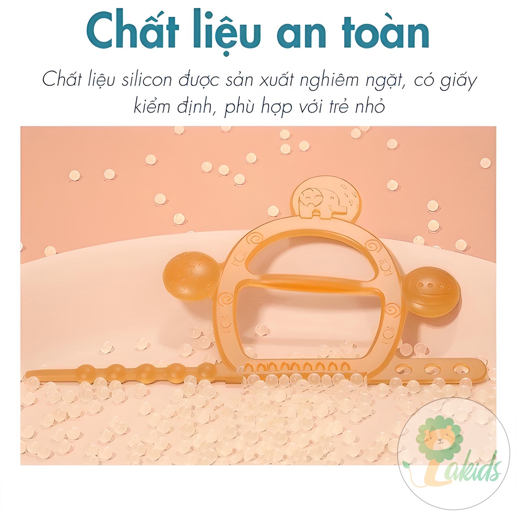 Gặm nướu đeo tay Misuta ngậm nướu cho bé silicone thiết kế chống rơi an toàn, sạch sẽ - Lakids