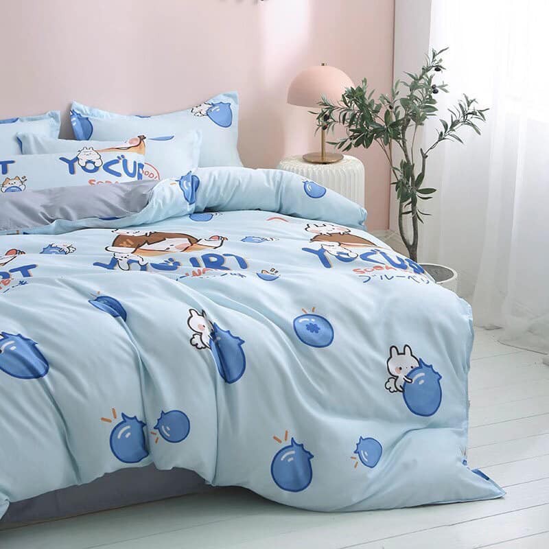 [ GIÁ HỦY DIỆT ] SET VỎ CHĂN - GA - GỐI COTTON PHA - BÉ SỮA CHUA