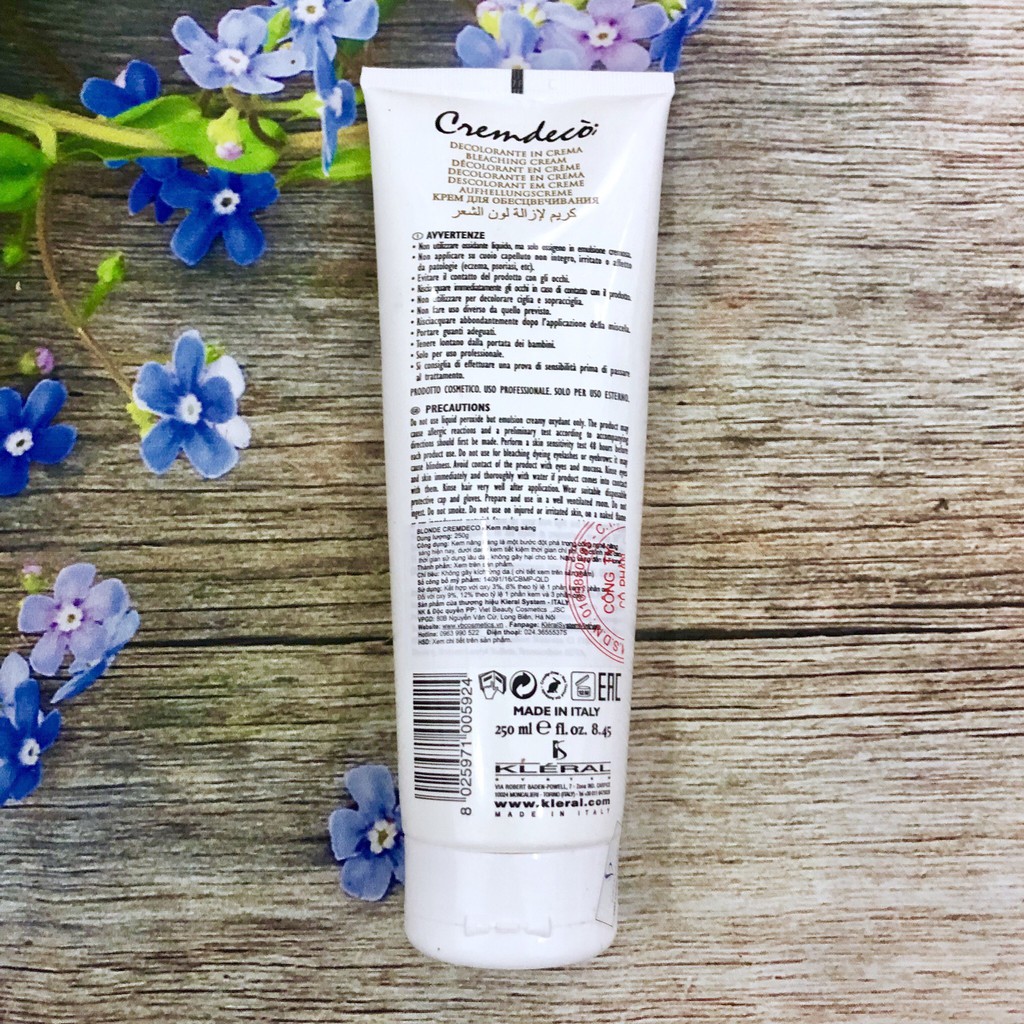 [+Tặng mũ trùm] Kem nâng sáng nền tóc Kleral Blonde Bleaching Cream không hại tóc 250ml (ITALY)