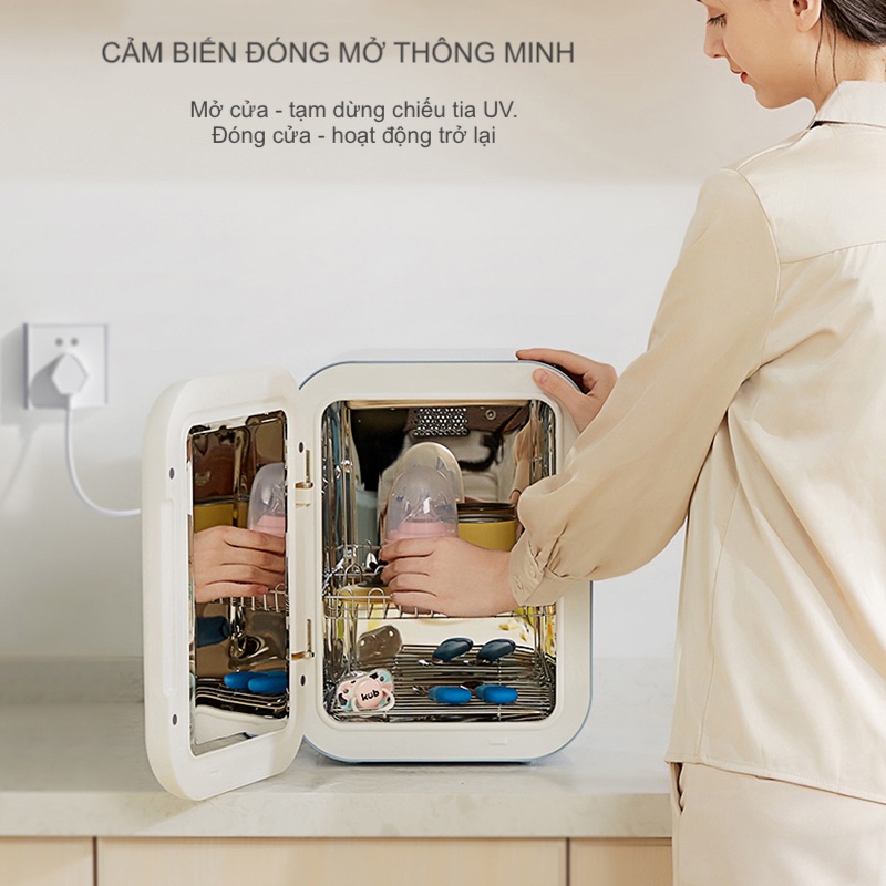 Máy Khử Khuẩn Sấy Khô Tia UV 1 Bóng Phủ 360o Không Góc Chết Dung Tích Lớn 16 Lít