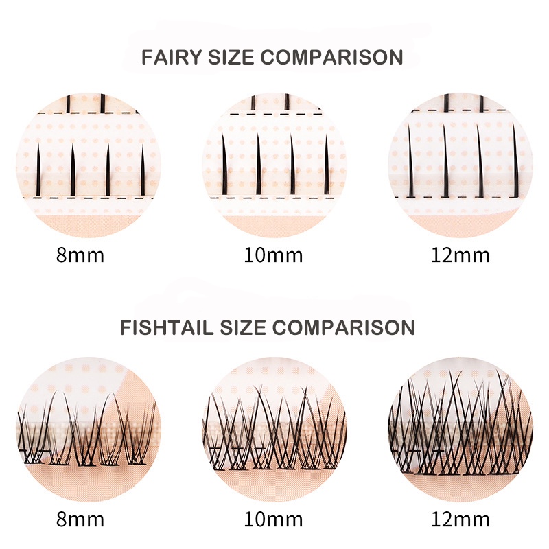 1 Hộp Lông Mi Giả YRSHOP Tự Nhiên Kiểu Đuôi Cá 2022