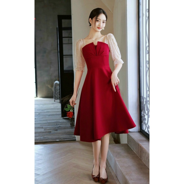 (HCM) Đầm xoè phối lưới sao xinh xắn thời trang Hàn Quốc Tôn Dáng Qúy Phái thanh lịch cho các nàng KME STORE