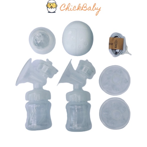 Máy hút sữa điện đôi, vắt sữa Electric Breast Pump 2 chế độ (mát xa, hút sữa) 140ml/bình - ChickBabyShop