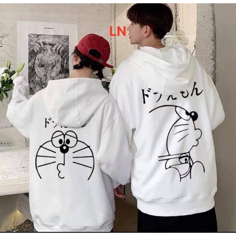Áo hoodie đôi mèo chữ tàu (2 chiếc) LN12