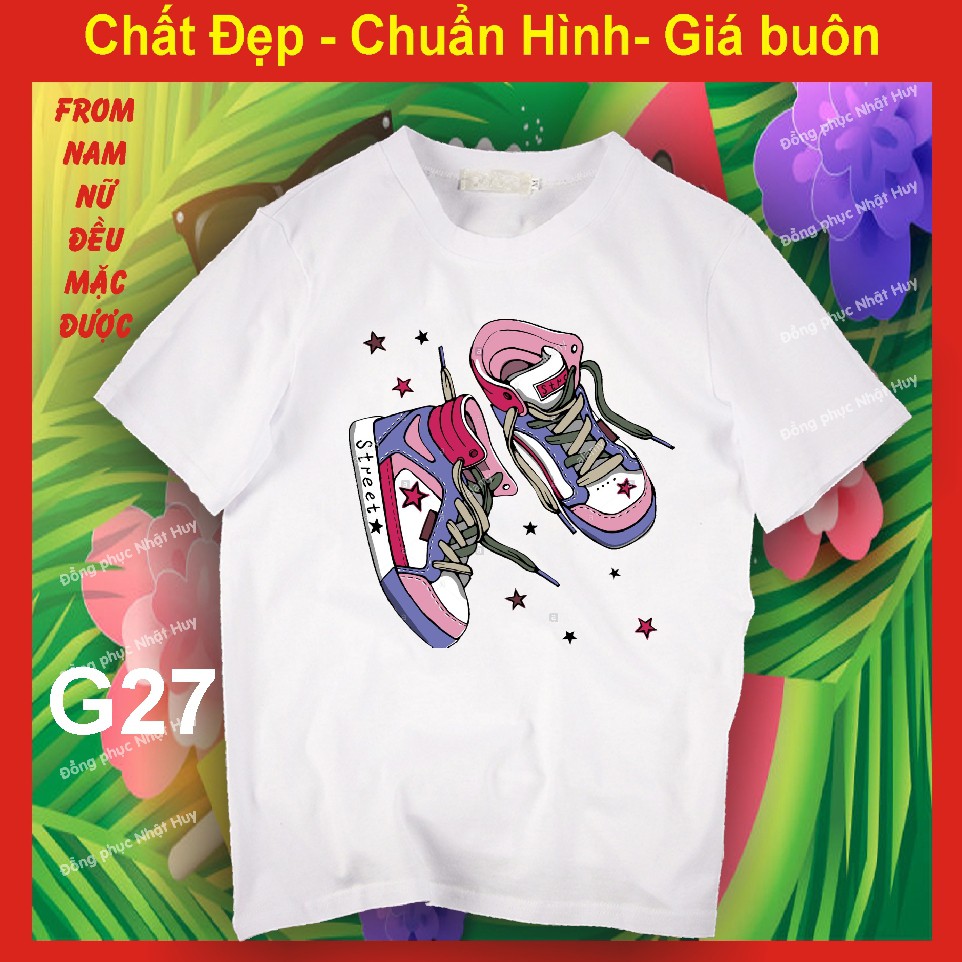 áo thun in giày đẹp G23(mịn.xịn.thơm)  cam kêt vải đẹp, hình ảnh sắc nét , chất đẹp, bao đổi trả, giầy dây, đôi giày đẹp