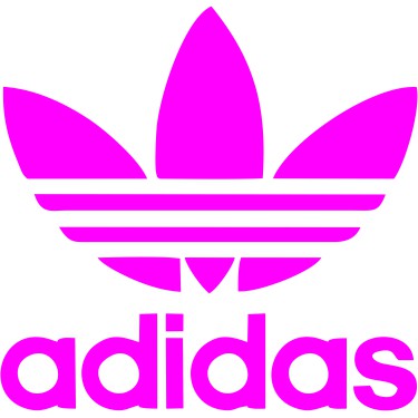 Logo adidas 3 lá nhiều màu in trực tiếp lên vải bằng bàn ủi, bàn là