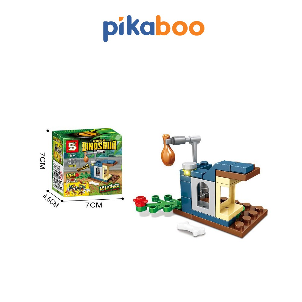 Đồ chơi lắp ráp khủng long 3D mini Pikaboo cho bé trai và bé gái thiết kế nhựa PP an toàn cho bé