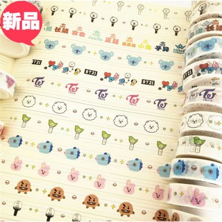 Băng keo cuộn Washi Tape BTS, BT21, BLACKPINK, TWICE, SEVENTEEN, WANNA ONE, NINE PERCENT