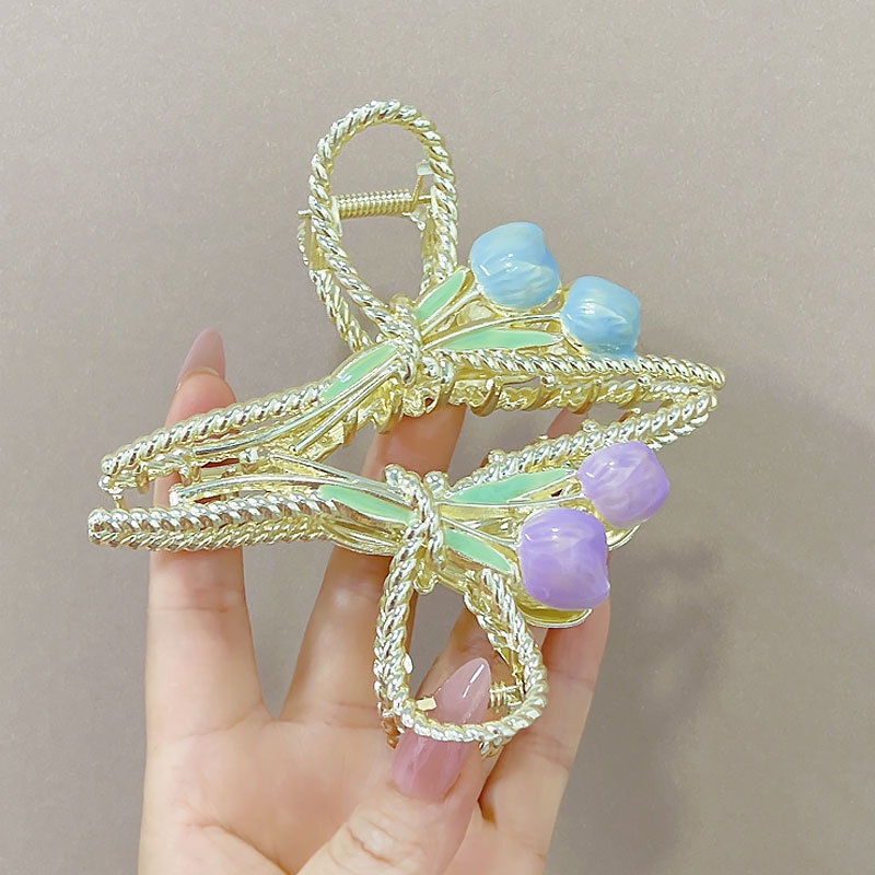 Kẹp Tóc Hình Cá Mập Bằng Kim Loại 2022 Kích Thước Lớn Phong Cách Mới Cho Nữ