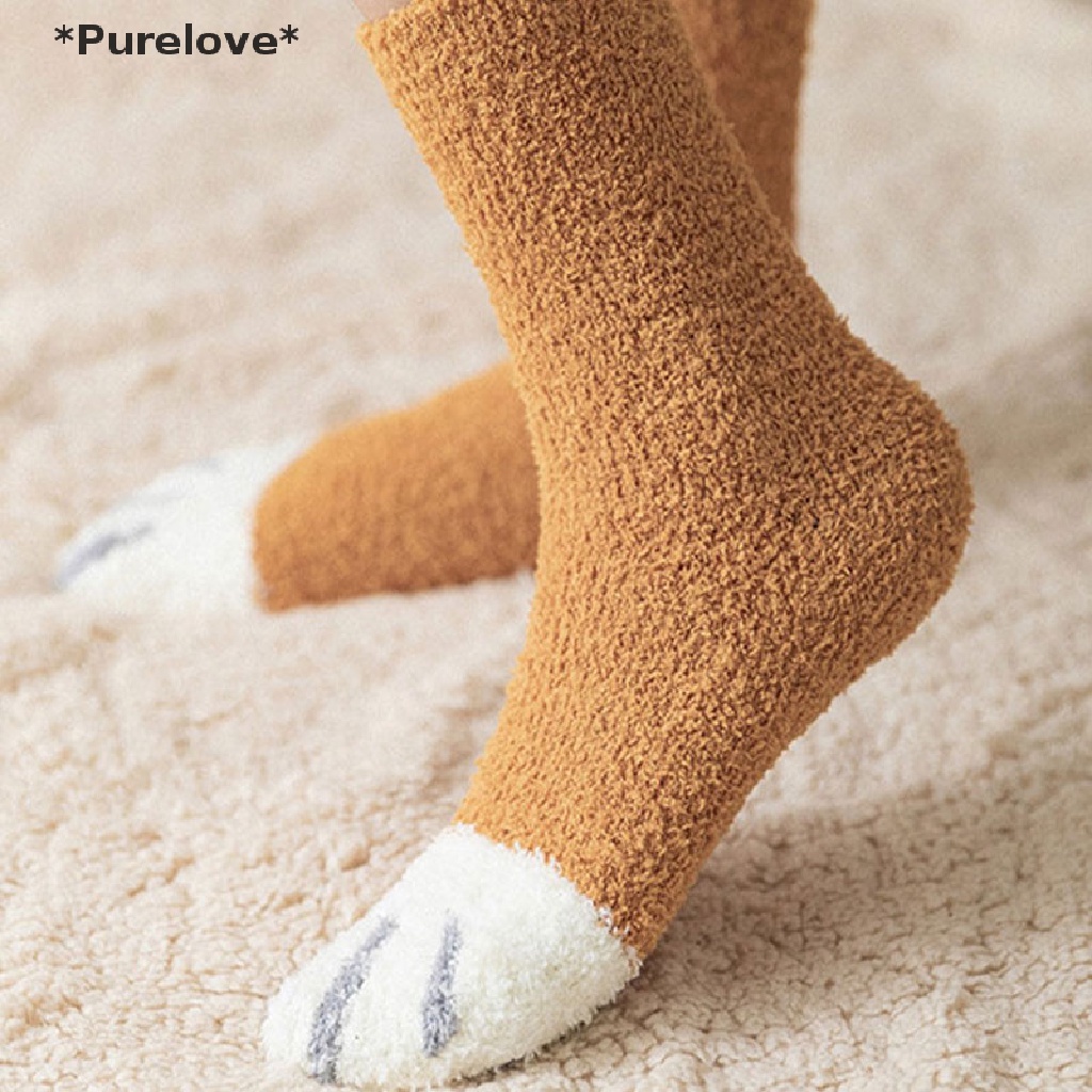 Vớ Cotton Pha Dày Dặn Ấm Áp Thiết Kế Móng Vuốt Mèo Mới Lạ Cho Nữ