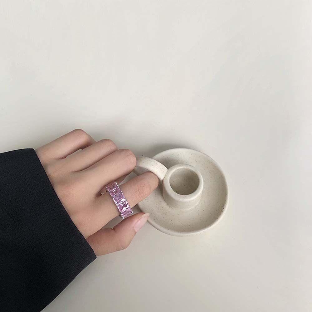 Nhẫn 2 Lớp Mặt Trái Tim Hình Học Ngọt Ngào Cho Nữ|Mặt Dây Chuyền Hình Vuông|Trang Sức Thời Trang