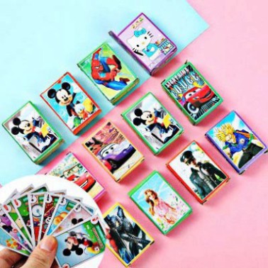 Bộ bài Poker in hình hoạt hình mini tỉ lệ 1:12 độc đáo dành cho nhà búp bê 55 lá hình khác nhau