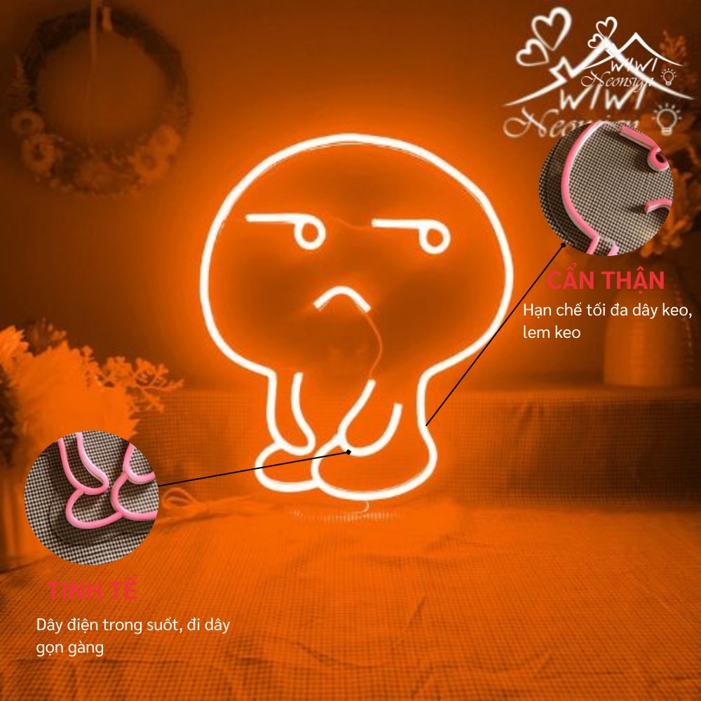 Đèn led neon hình icon dễ thương | 30x26 cm | Đèn led neon theo yêu cầu trang trí decor quà tặng cực chất