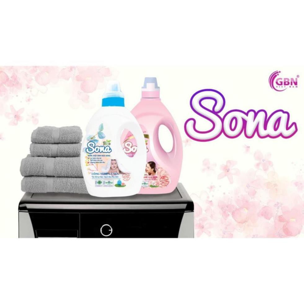 Nước giặt đồ thơm Sona 3,6kg Hương Anh Đào - Nước giặt xả nước giặt cửa trước