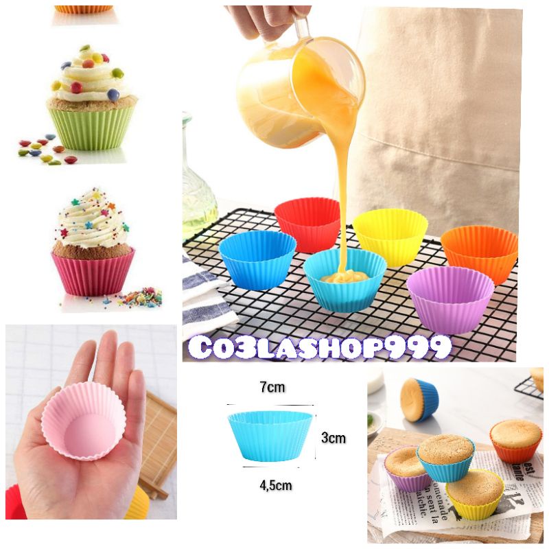 Khuôn silicone làm bánh bông lan, cupcake ,muffin, pudding (1 CÁI)