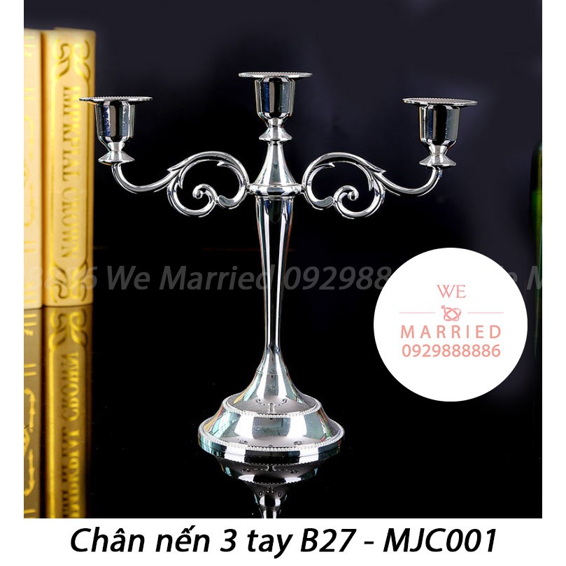 Chân Nến 3 Tay 27cm