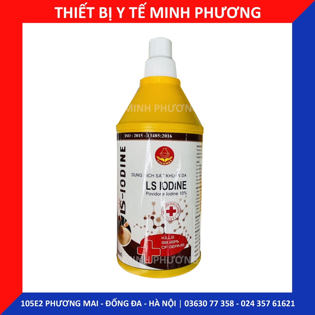 Dung dịch cồn vàng sát khuẩn Povidone Iodine 10% chai 500ml