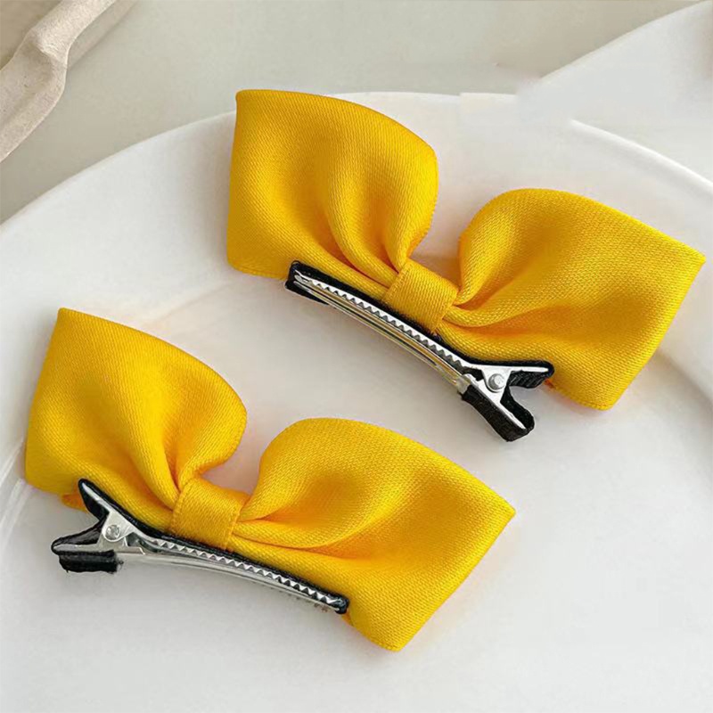 Kẹp Tóc Hình Nơ Màu Trơn Dễ Thương Dành Cho Nữ