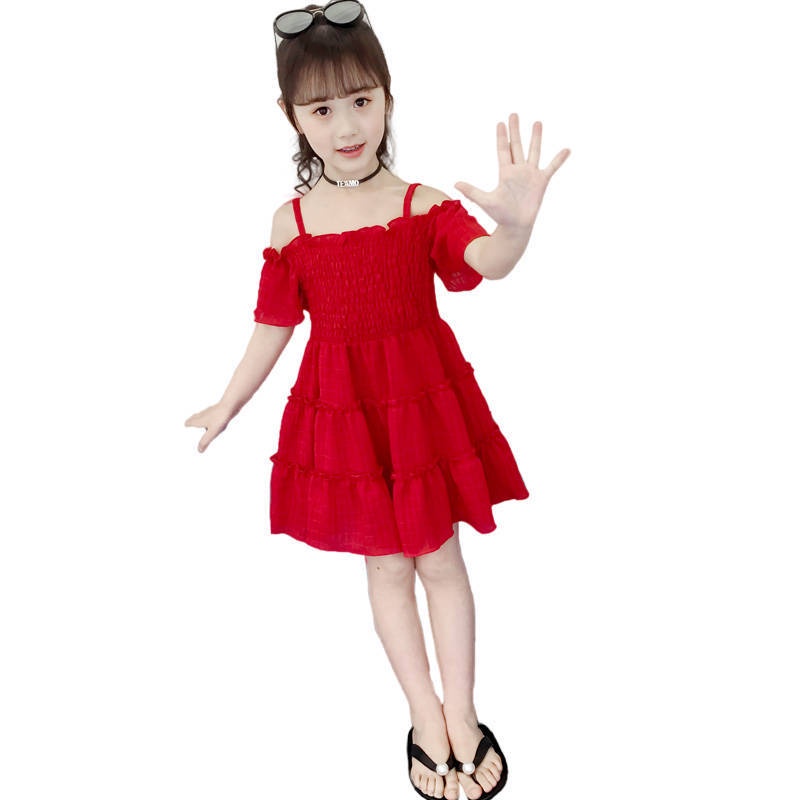 Đầm Công Chúa Trễ Vai Thời Trang Mùa Hè Mới Cho Bé Gái 3-12 Tuổi