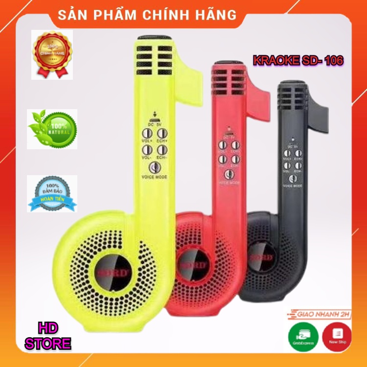 Loa Karaoke TIKTOK Microphone SD-106 Karaoke Bluetooth Thiết Kế Thời Trang Đẹp Mắt, Âm Thanh Chất Lượng.