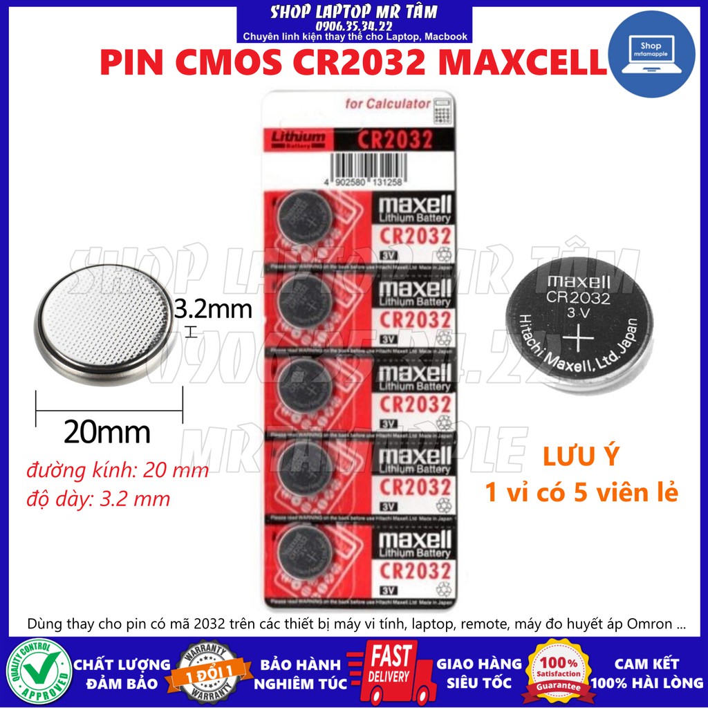 Pin CMOS CR2032 Maxcell (1 VIÊN LẺ)