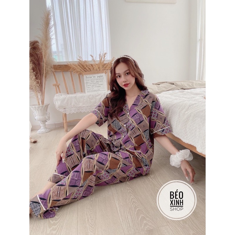 Đồ Ngủ 55-100kg Béo Xinh Bigsize Fom Thường  Tay lửng 50-100kg Cao Cấp Kiểu Dáng Đẹp Vải Lụa Nhật Lạnh Mặc Cực Thích