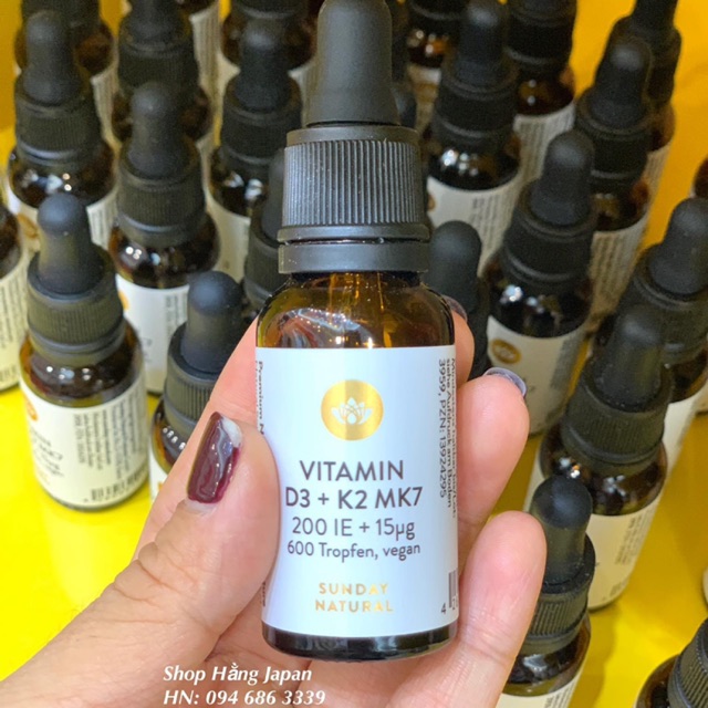 Sản phẩm D3 K2 CỦA SUNDAY NATURAL nội địa Đức