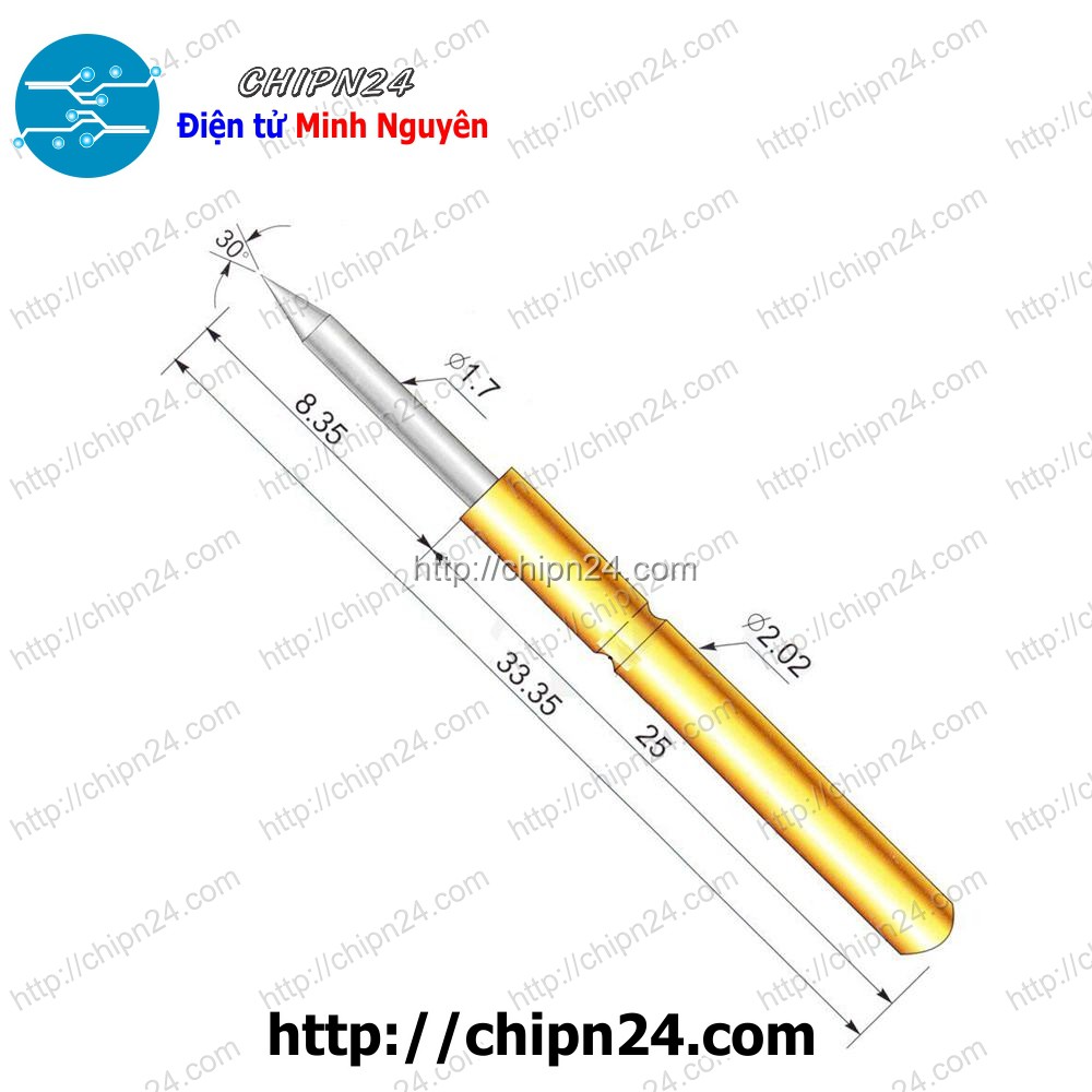 [3 CÂY] Kim test mạch P125-B, đường kính ống kim 2.0mm, đầu nhọn