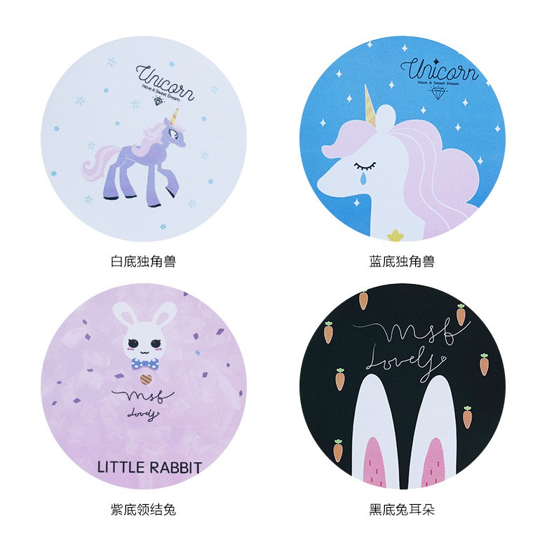 Tấm di chuột tròn thỏ Unicorn