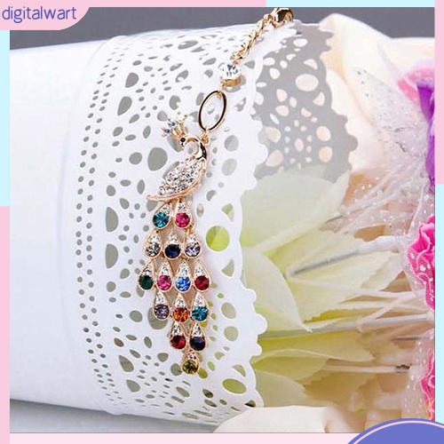 Vòng Đeo Tay Kim Loại Hình Chim Công Đính Đá Màu Vintage Sành Điệu Trẻ Trung Cho Nữ