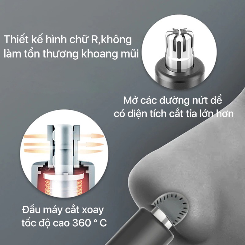 Máy tỉa lông mũi Xiaomi ShowSee C1-BK Electric Mini Portable Ear Nose Hair