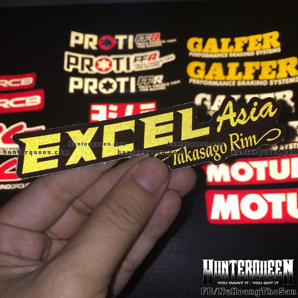 Logo EXCEL[11.6x3cm] decal phản quang 3M cao cấp chống nước. Hình dán sắc nét, bền màu, dính chặt