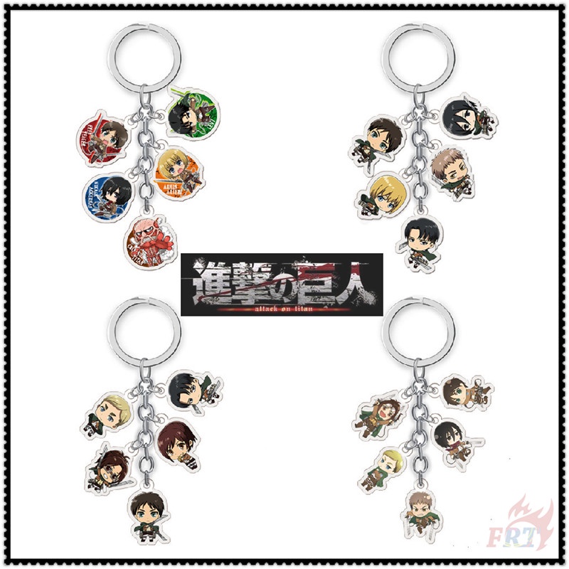 Móc Khóa Acrylic Hai Mặt In Hình Nhân Vật Anime Attack On Titan 03 5 Mặt Dây