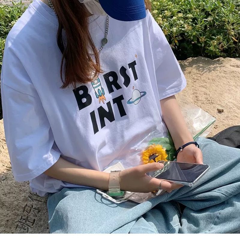 Áo thun tay lỡ unisex Birst Into