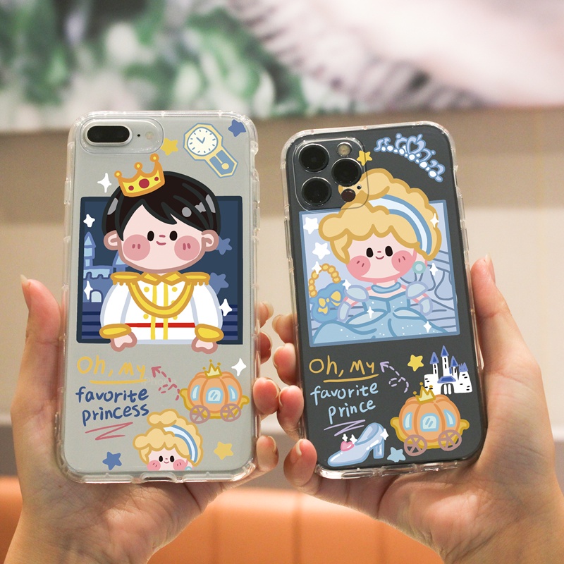 Ốp lưng iphone Ốp điện thoại TPU SUNTAIHO hình công chúa/ hoàng tử khung vuông cho iPhone 13 12 11 Pro Max X Xs Max XR 8 7 6 6S Plus