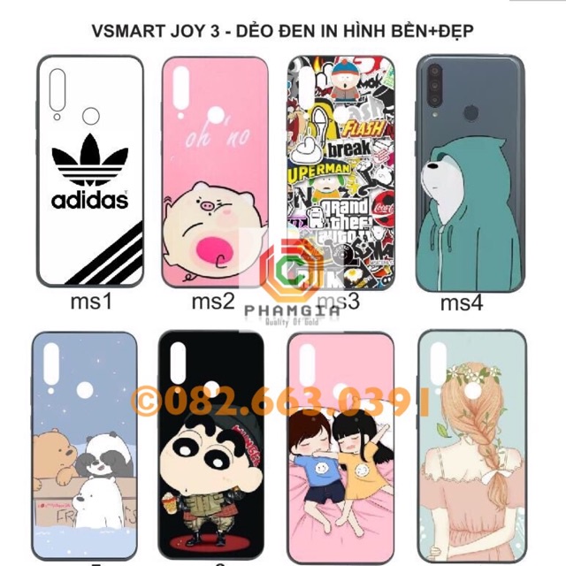 Ốp lưng vsmart joy 3 dẻo đen in hình đẹp, bền (P1)