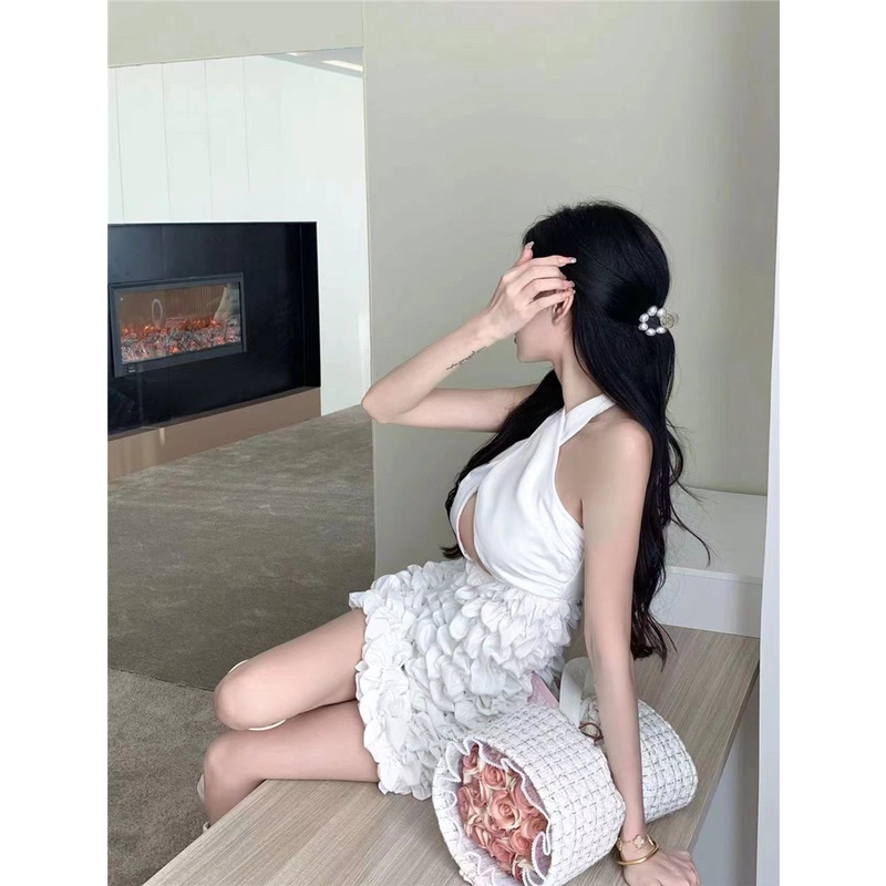 Đầm Sát Nách Ôm Hông Thiết Kế Cánh Hoa Rỗng Kiểu Âu Mỹ Thời Trang Mùa Thu 202