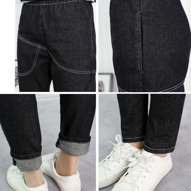 Quần jean baggy big size màu đen, xanh lưng thun size ngoại cỡ 70-100kg1