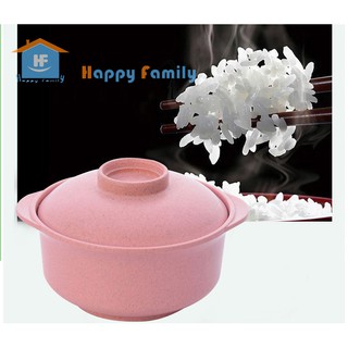 Tô đựng mì thức ăn có nắp sợi lúa mì Wheat Straw