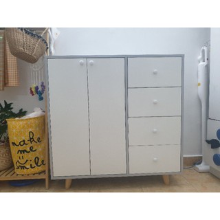 A43 Tủ gỗ đa năng Có nhiều ngăn kéo hiện đại, phù hợp với phòng khách, phòng ngủ, tủ em bé
