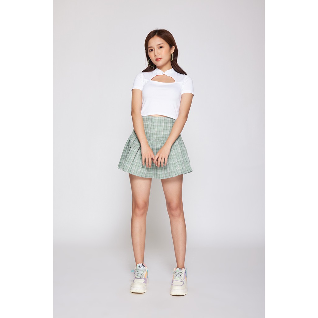 Chân Váy BOO Nữ Xếp Ly Kẻ Caro Nhiều Màu Trendy