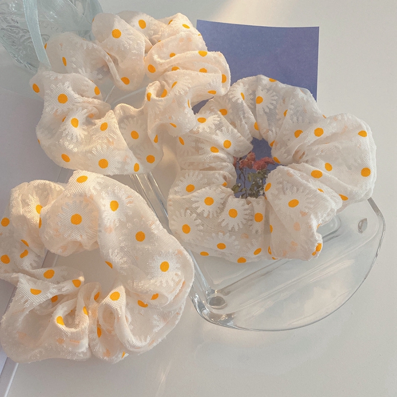 Dây buộc tóc họa tiết hoa cúc dễ thương thời trang nữ